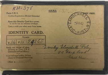 Emily Elizabeth Foley, 89 Harp Road, East Kew, 1942