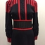 Black Crepe Evening Dress with Red Crosgrain Braid, circa 1975