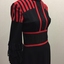Black Crepe Evening Dress with Red Crosgrain Braid, circa 1975