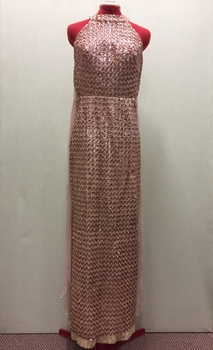Floor Show Dress, Pink Sequinned Taffeta, circa 1965