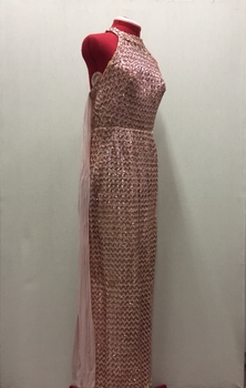 Floor Show Dress, Pink Sequinned Taffeta, circa 1965