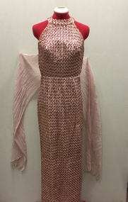 Floor Show Dress, Pink Sequinned Taffeta, circa 1965