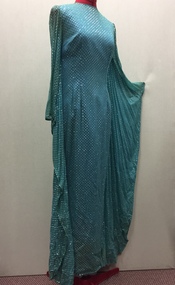 Floor Show Dress, Aqua Chiffon, 1960s