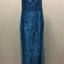 Floor Show Dress, Blue Brocade, circa 1965