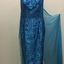 Floor Show Dress, Blue Brocade, circa 1965