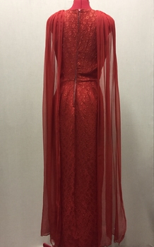 Floor Show Dress, Red Brocade, 1960s