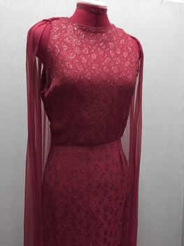 Floor Show Dress, Red Brocade, 1960s