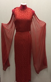 Floor Show Dress, Red Brocade, 1960s