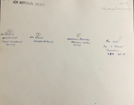 Tour of the Boroondara (Kew) General Cemetery, 1977