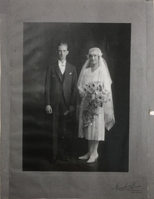 Bride and Groom, Marjorie Dean & Alg. Garlick, 1928