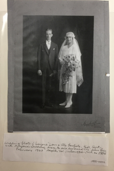 Bride and Groom, Marjorie Dean & Alg. Garlick, 1928