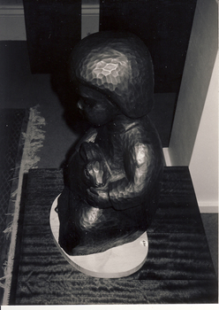Bronze Sculpture : Boy with Rabbit, Leopoldine Mimovich, 1990