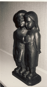 Bronze Sculpture : Boy with Girl, Leopoldine Mimovich, 1990