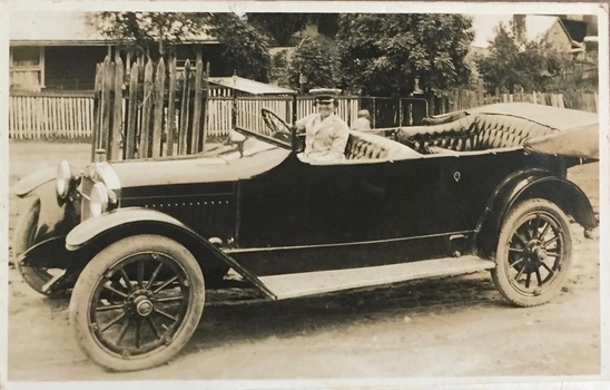Alice Anderson in her Hupmobile, circa 1917