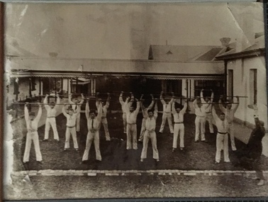 Photograph, Boys and Men Exercising, Children's Cottages (Kew), circa 1900, c.1900