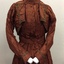Two Piece Brown Silk Day Dress with Separate Bodice and Skirt, 1860s