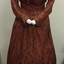 Two Piece Brown Silk Day Dress with Separate Bodice and Skirt, 1860s