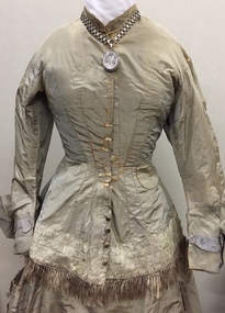 Two Piece Pale Green Silk Day Dress, 1860s