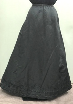Late Victorian Black Silk Skirt, circa 1897