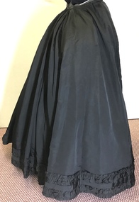 Late Victorian Black Silk Skirt, circa 1897