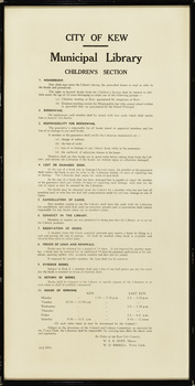 City of Kew, Municipal Library, Children's Section, 1953