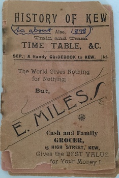 History of Kew; also Train and Tram Timetable, &c