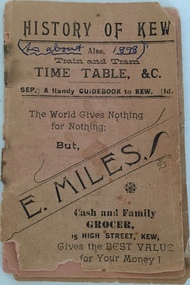 History of Kew; also Train and Tram Timetable, &c