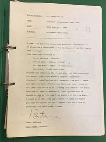 Newspaper (series) - Willsmere Unit, Staff Newsletters, 1986-1988