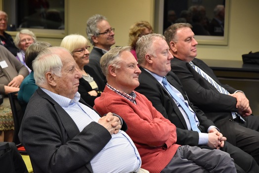 Gus Nossal, Andrew McIntosh, Cr Philip Healey, Cr Jim Parke - 60th Anniversary Meeting, Kew Historical Society, September 2018