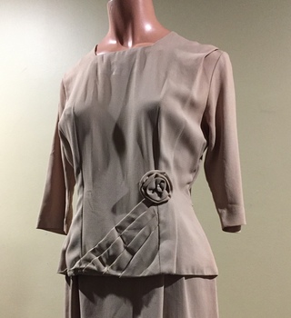 Beige Crepe Cocktail Dress / by Deja Petite, 1960s