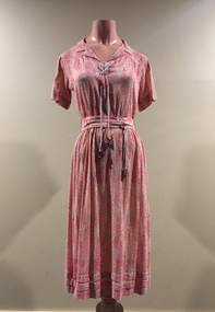 Pink Floral Voile Dress, 1930s