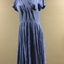 Blue Self-patterned Rayon Dress with Full Pleated Skirt, 1950s