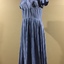Blue Self-patterned Rayon Dress with Full Pleated Skirt, 1950s