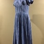 Blue Self-patterned Rayon Dress with Full Pleated Skirt, 1950s
