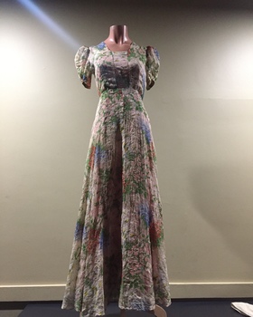 Floral Crepe Evening Dress, 1930s