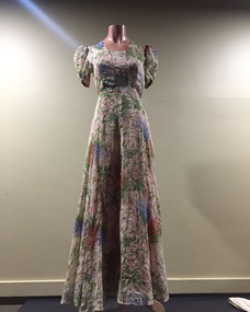Floral Crepe Evening Dress, 1930s