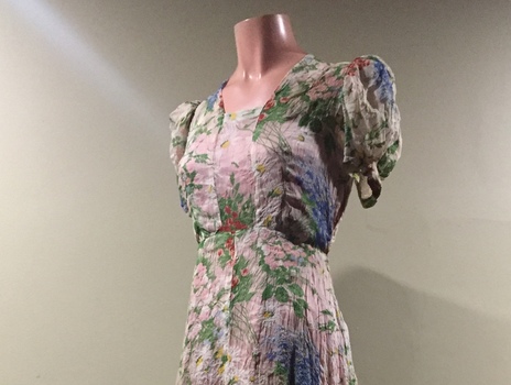 Floral Crepe Evening Dress, 1930s