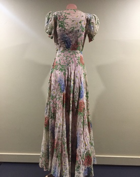 Floral Crepe Evening Dress, 1930s