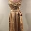 Gold Satin Cocktail Dress with Beaded Bodice