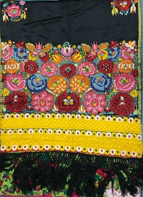 Embroidered Silk & Cotton Apron (Matyó, Hungary)