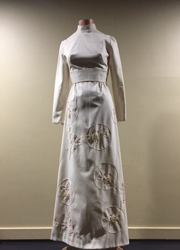 Cream Silk Evening Dress, 1970s
