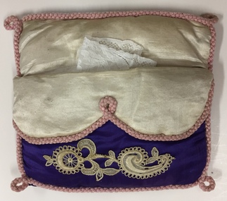 Embroidered Padded Silk Handkerchief Sachet