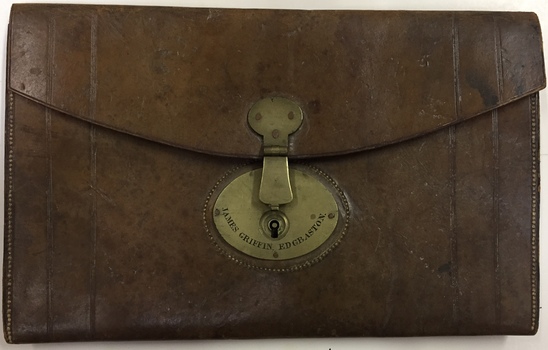 Brown Leather Lockable Flap Wallet