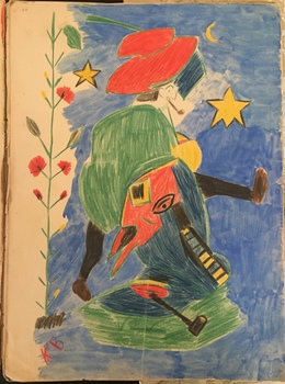 Art therapy drawings and paintings