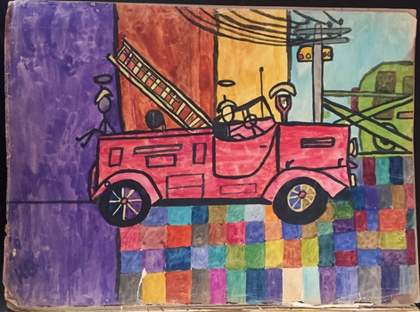 Art therapy drawings and paintings