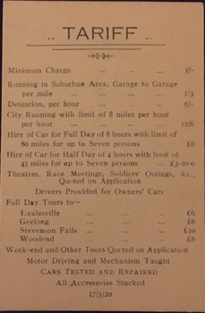 Alice Anderson's Motor Garage, 1918-1920