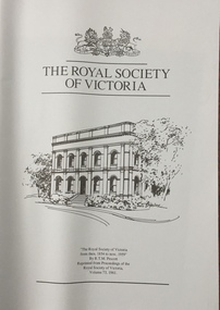Booklet, R T M Prescott, The Royal Society of Victoria, c.1961