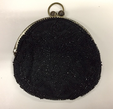 Beaded Black Silk Evening Purse (France)