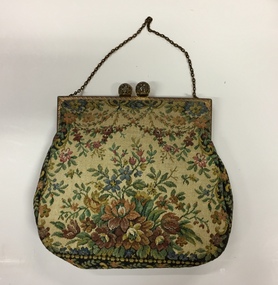 Tapestry Evening Bag on Metal Frame, 1940s