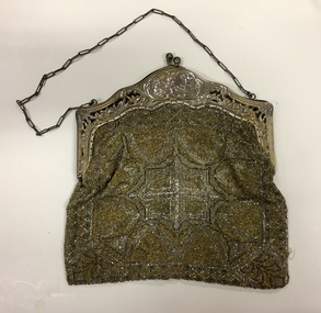 Silk Evening Bag Embroidered with Glass Beads